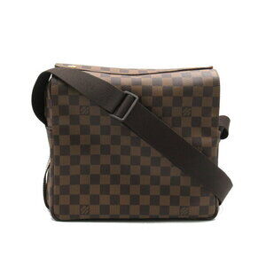 Louis Vuitton Naviglio Messenger Bag Canvas Damier Leather Brown